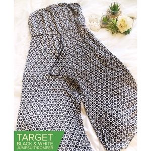 Black & White Strapless Jumpsuit/Romper